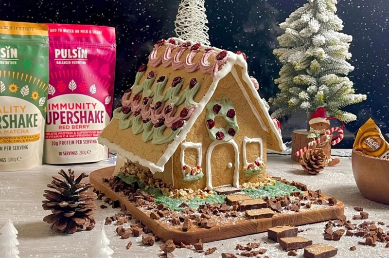 Vegan Protein Gingerbread House