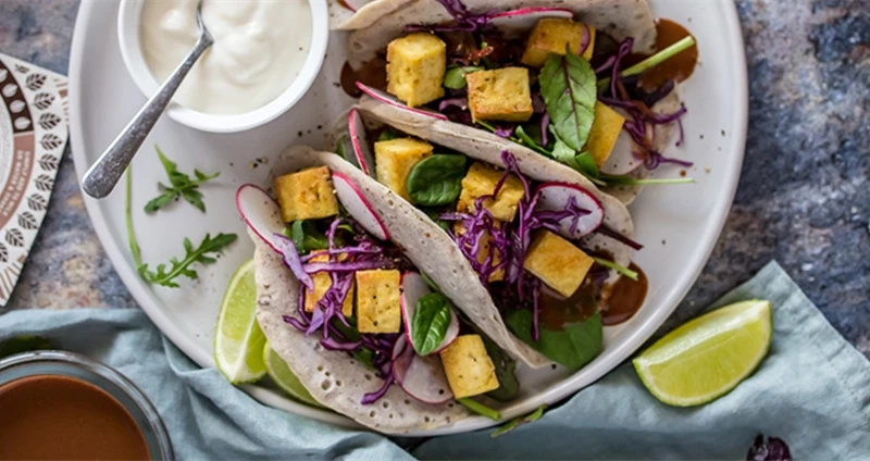 Tofu Tacos With Protein Mole Sauce